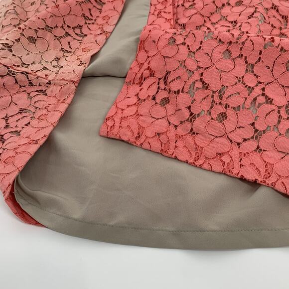 Apt 9 Full Lace Ombre Short Pencil Skirt Size 12 Womens Tangerine Orange Bright - Picture 6 of 8